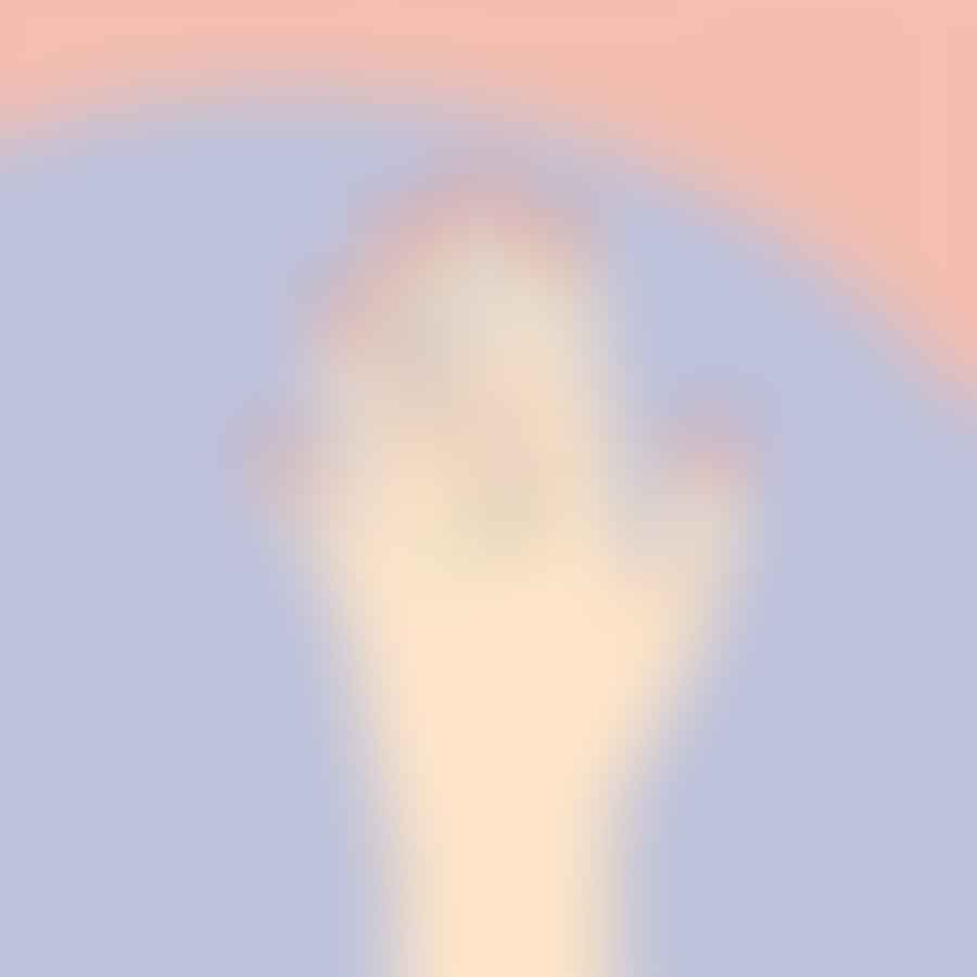 A hand with nails painted in soft pastel colors.