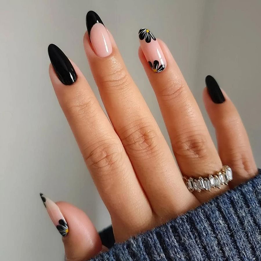 Elevate Your Style: Bold Black Nail Designs for Almond Shaped Nails