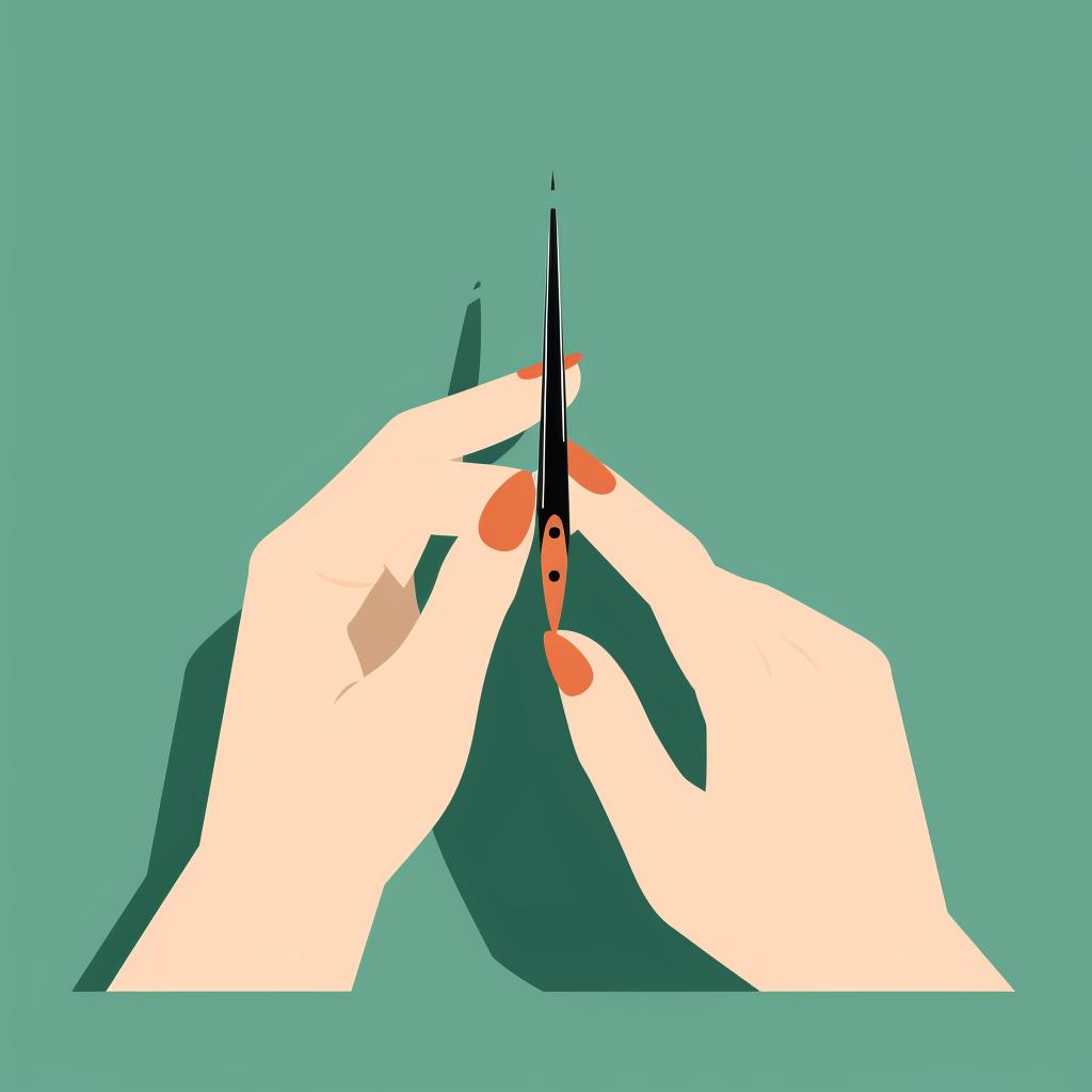 Hands preparing nails with a nail file