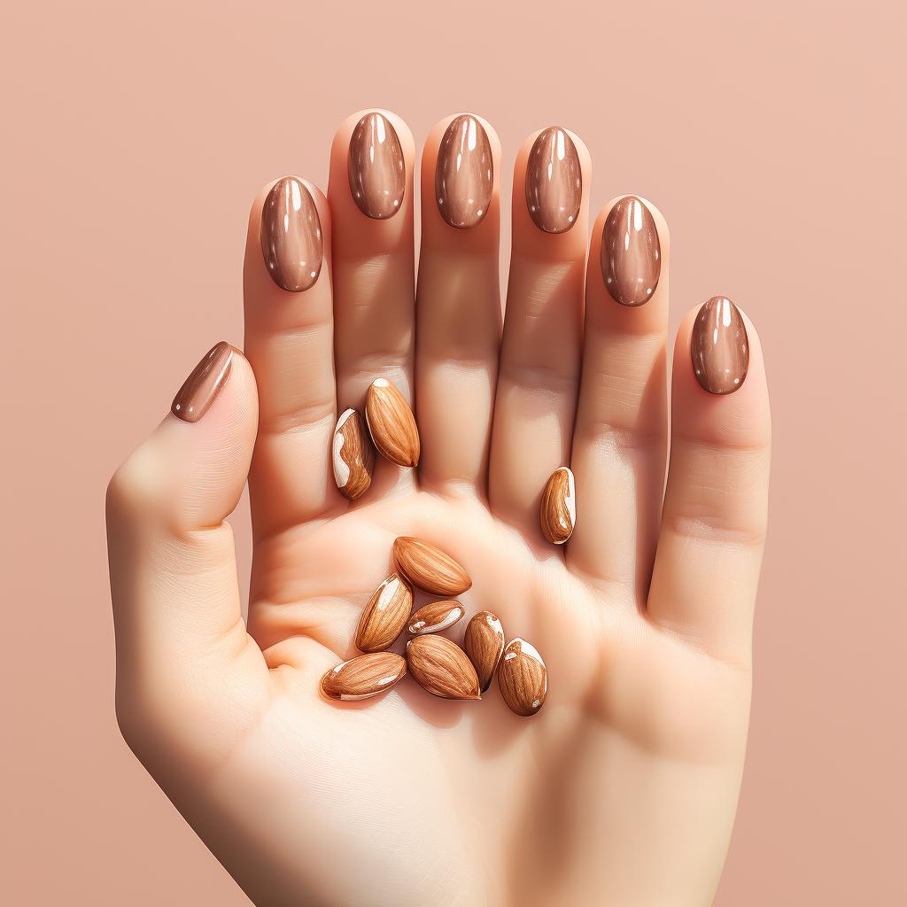 A hand with clean, freshly shaped almond nails.