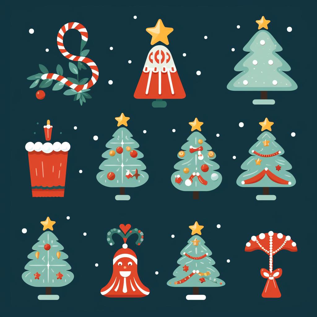Various Christmas symbols