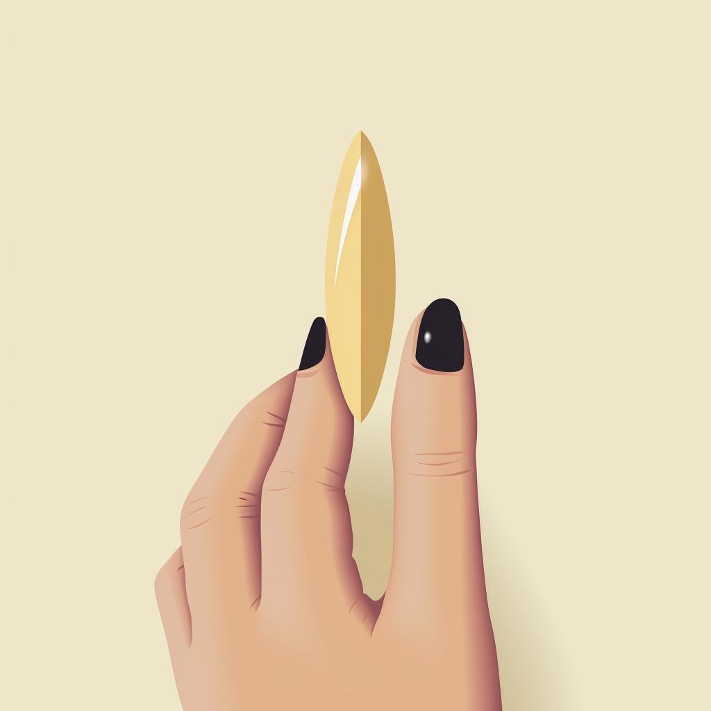 Smoothing the edges of the almond-shaped nails